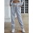 Women's Casual Fleece Elastic Waist Sweatpants - Comfortable Solid Color Drawstring Sports Pants