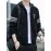 Men's Striped Fleece Hooded Cardigan, Casual Slightly Stretch Breathable Zip Up Thermal Jacket For Fall Winter Outdoor