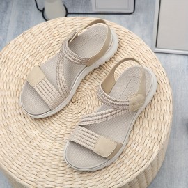 Women's Comfy Flat Sports Sandals - Open Toe Ankle Strap Shoes for Casual Outdoor Wear