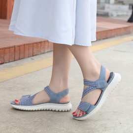 Women's Comfy Flat Sports Sandals - Open Toe Ankle Strap Shoes for Casual Outdoor Wear