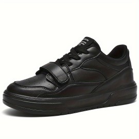 Men's Solid Trendy Platform Shoes For Outdoor Casual Activities Non Slip Lace Up, All Seasons