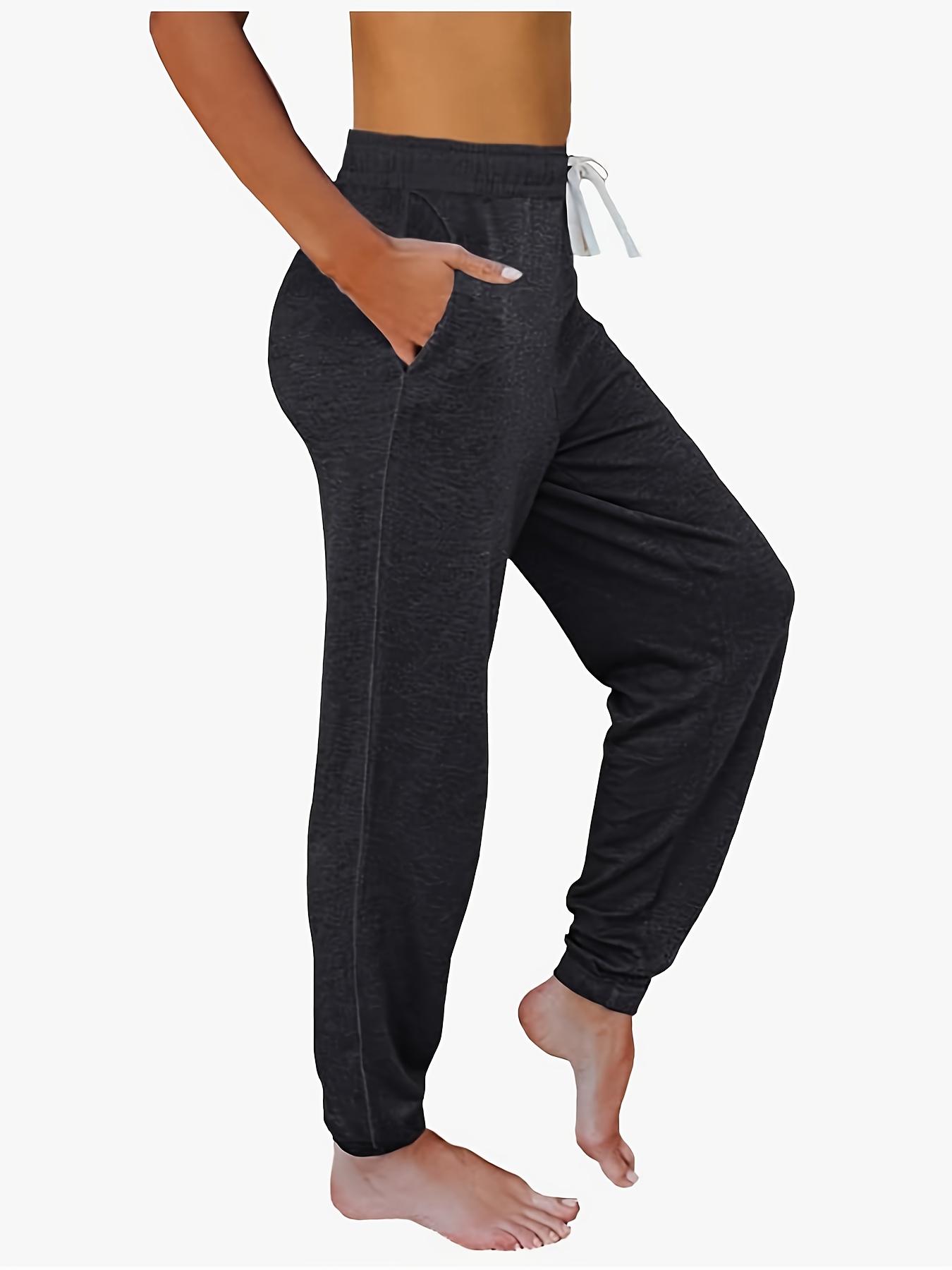 drawstring loose sweatpants with pocket running jogger pants womens activewear details 2