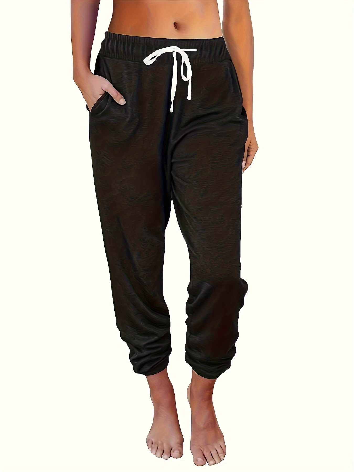 drawstring loose sweatpants with pocket running jogger pants womens activewear details 3