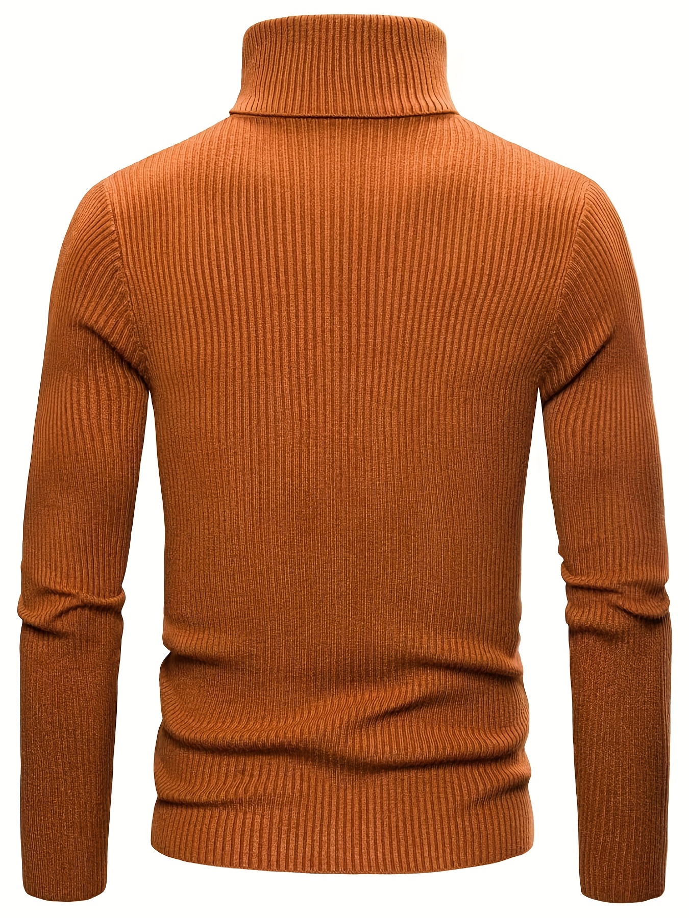 turtle neck knitted slim fit sweater mens casual warm solid high stretch pullover sweater for fall winter details 18