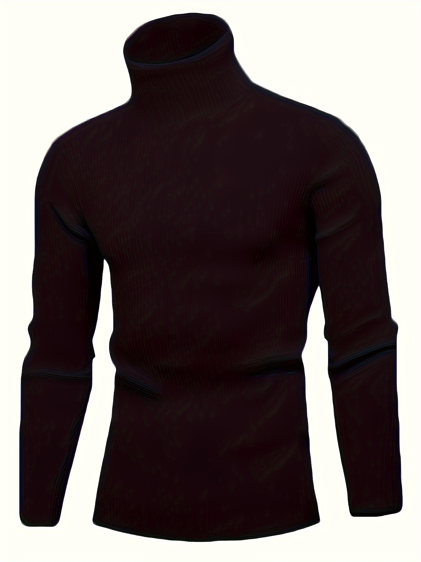 turtle neck knitted slim fit sweater mens casual warm solid high stretch pullover sweater for fall winter details 22