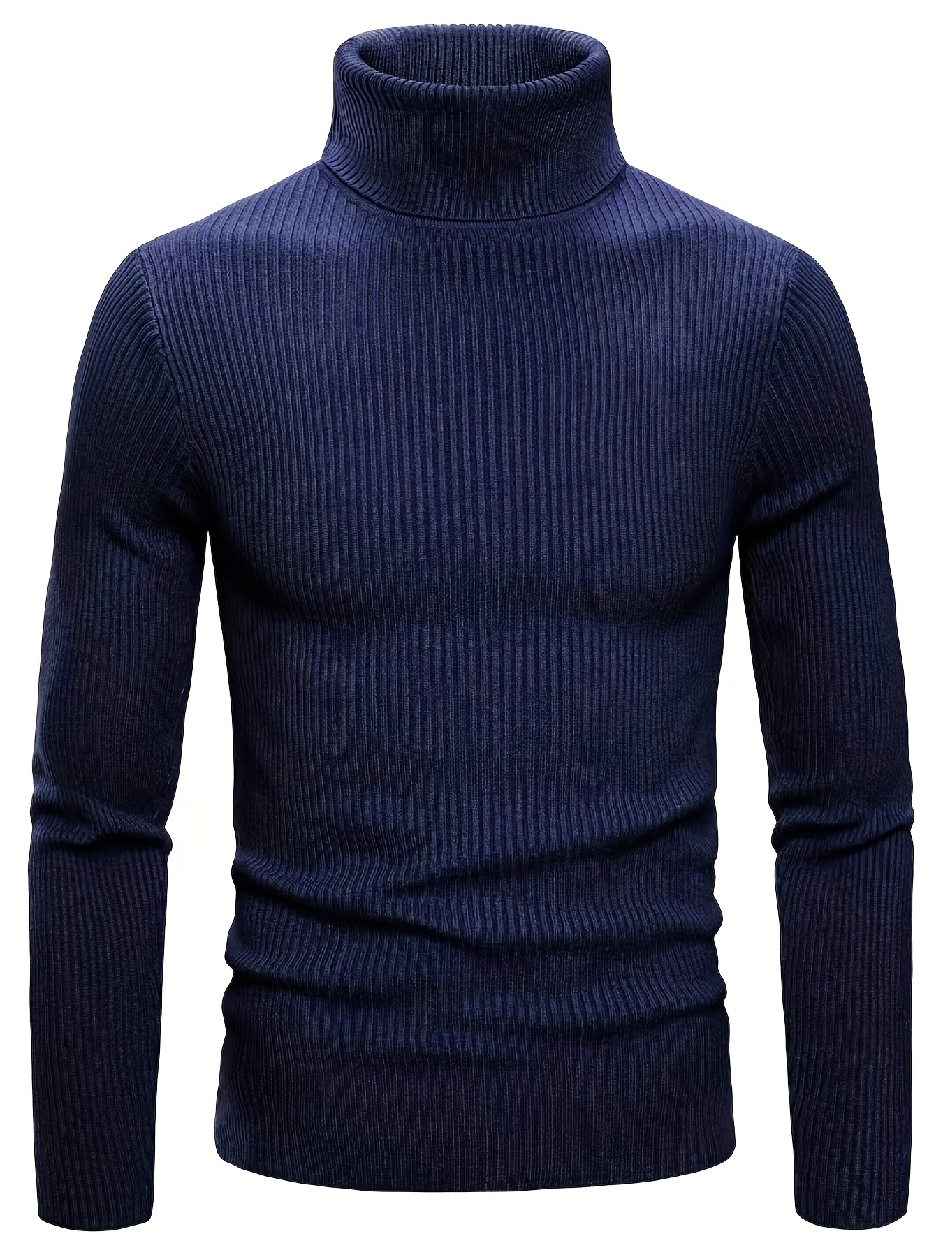 turtle neck knitted slim fit sweater mens casual warm solid high stretch pullover sweater for fall winter details 25