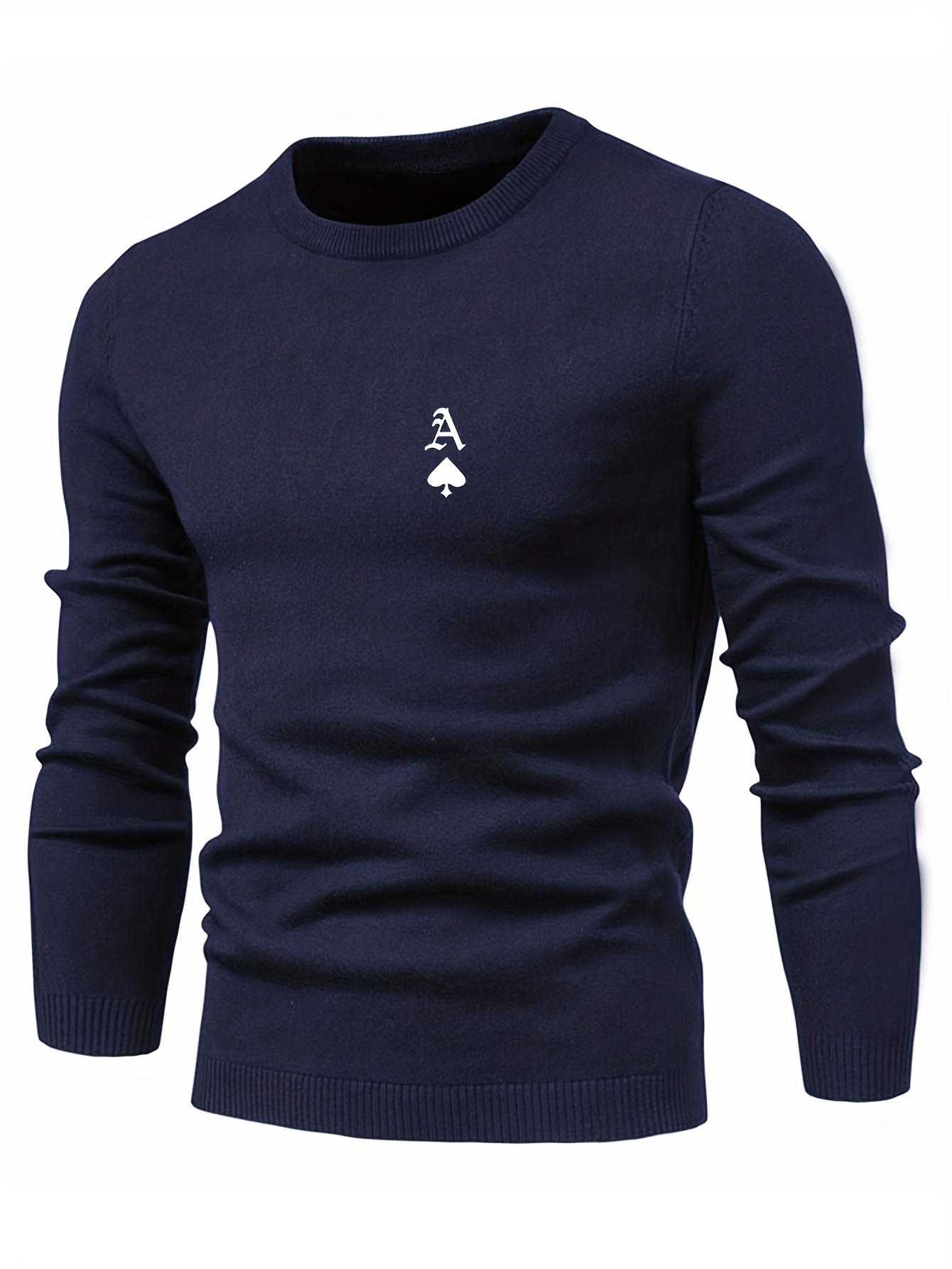 jokes pattern chic novel sweater mens casual warm middle stretch crew neck pullover sweater for fall winter details 12