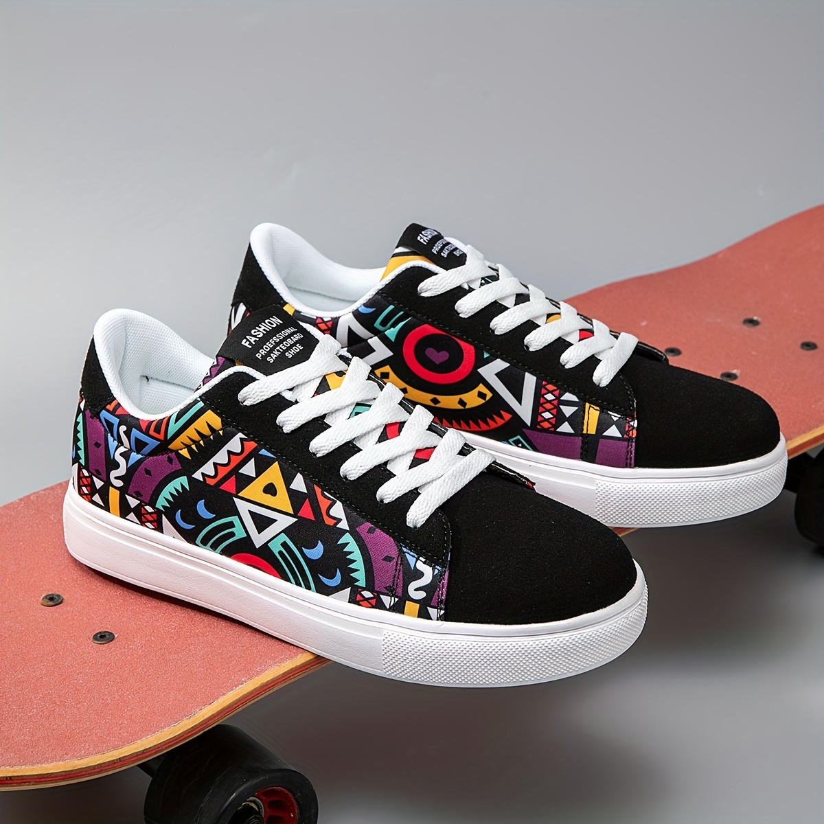 graffiti print skateboard shoes men s casual cool details 7